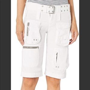 Long White cargo shorts